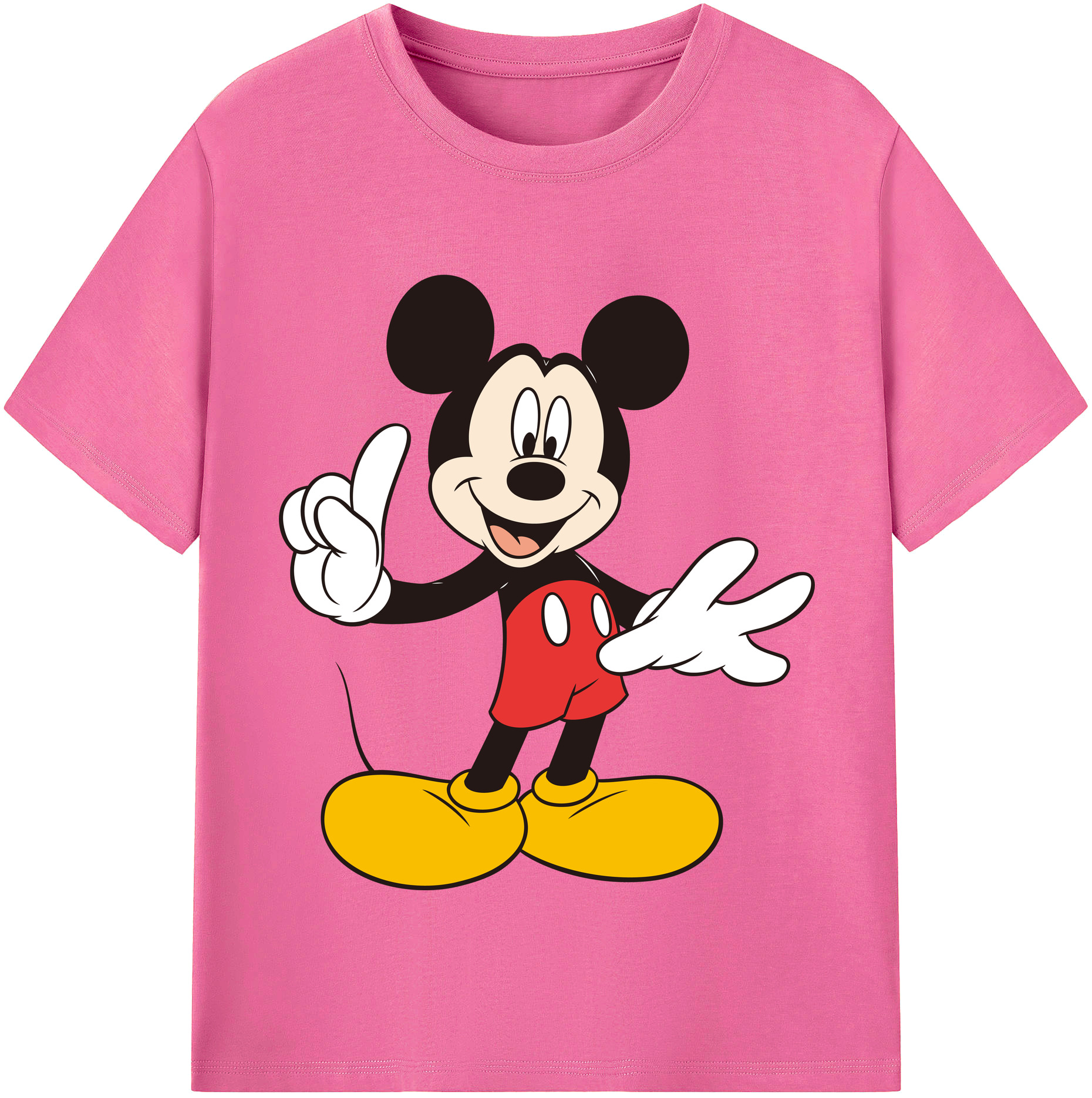 （画像用） ミッキーマウス Mickey Mouse レディースカジュアルプリントTシャツ（綿100％）